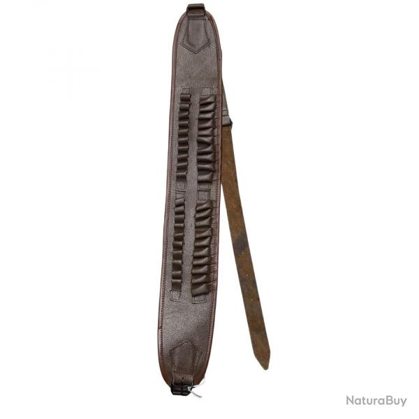 Cartouchire en cuir marron calibre ray 20 cartouches