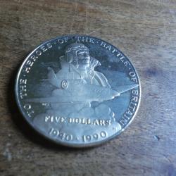 monnaie r&eacute;public of the marshall  five dollars  " 1940 / 1990