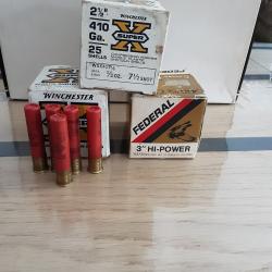 Lot cartouches cal 410 pb71/2 :55 WINCHESTER SUPER X-25 FEDERAL 3"HI-POWER