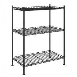 Étagère de rangement 3 niveaux 60x35x76 cm Noir Fer pratique transportable facile