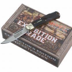 Couteau Marbles Lame Acier Inox Manche Os à Damier Marron Lockback MR677