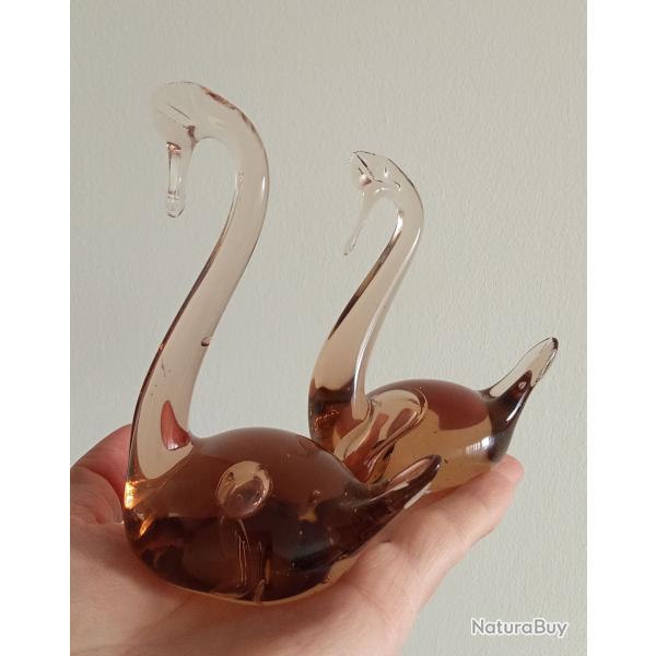 DEUX SYGNES EN CRISTAL FABRIQU EN URSS CCCP ANNES 70