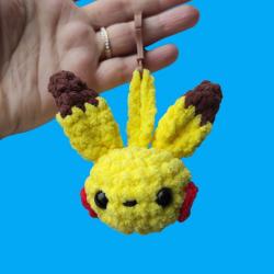 Pikachu Porte Clés Amigurumi Crochet Peluche Fait Main Neuf * LIVRAISON GRATUITE *