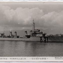 CPA - Marine de Guerre - CONTRE - TORPILLEUR  "GUEPARD" N°1376