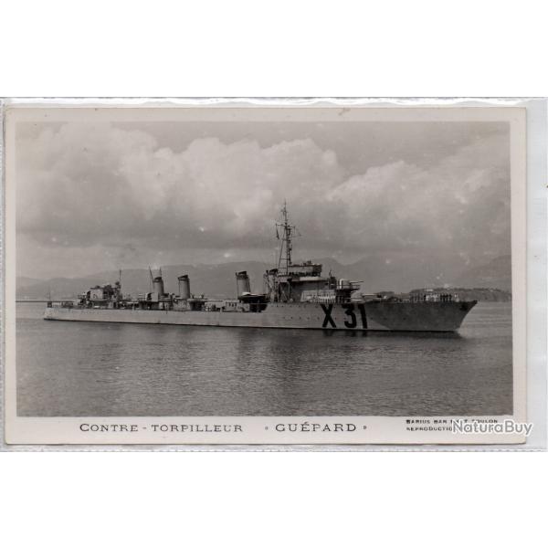 CPA - Marine de Guerre - CONTRE - TORPILLEUR  "GUEPARD" N1376