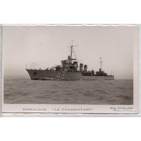 CPA - Marine de Guerre - CONTRE - TORPILLEUR  "LE FOUDROYANT " N1379