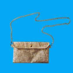 Magnifique Pochette Dorée Sac à Main pour Cérémonie Fait Main Neuf