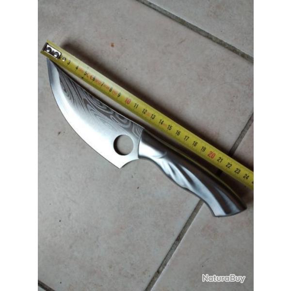 BRADE - Trs beau couteau droit de qualit long. 25,5 cm lame de 13,5cm ep. 2mm NEUF