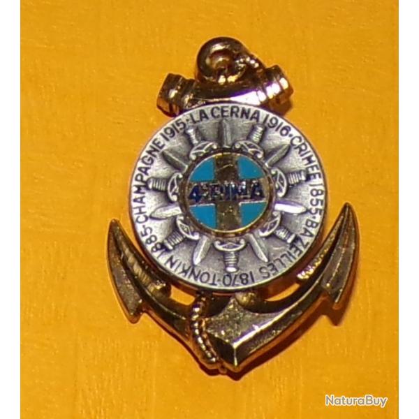 4 Rgiment d'Infanterie de Marine, 2 pices, pingle rivete, FABRICANT DELSART SENS  ,  HOMOLOGATI