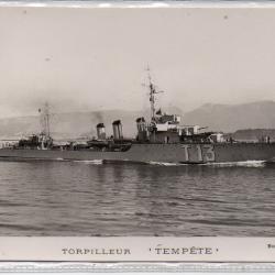 CPA - Marine de Guerre - CONTRE - TORPILLEUR  " TEMPÊTE " N°1380