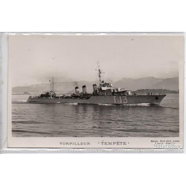 CPA - Marine de Guerre - CONTRE - TORPILLEUR  " TEMPTE " N1380
