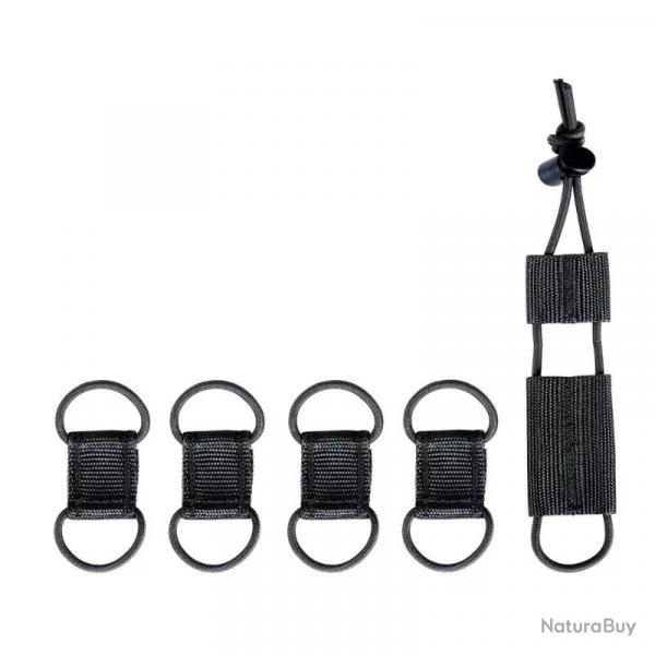 Set d'attaches lastiques MOLLE Noir (040)