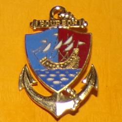 15° Bataillon d'Infanterie de Marine, Bourbon, pastille ajourée, plat  , FABRICANT SANS  ,  HOMOLOGA