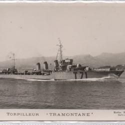 CPA - Marine de Guerre -TORPILLEUR  " TRAMONTANE " N°1383