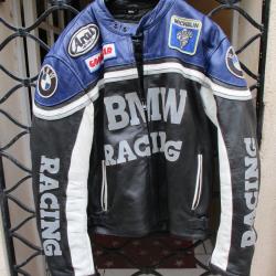 blouson cuir  de moto bmw