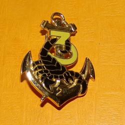 2° R.I.Ma, 3° Cie, 3 jaune, scorpion noir et doré , FABRICANT N.G.F  ,  HOMOLOGATION SANS , BON ETAT