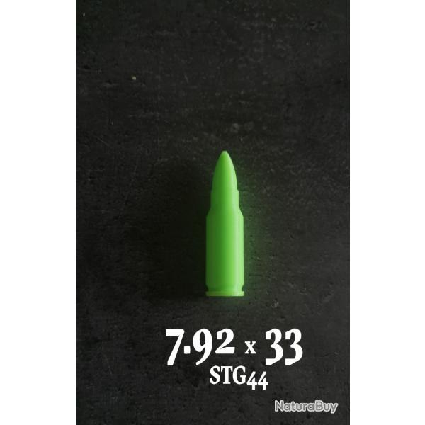 Lot de 3 Douilles de manipulation, tir  sec 7.92 x33 Kurz Sturmgewehr STG44