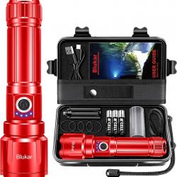 Lampe Torche LED 20000 Lumens Batterie 5000mAh Ultra Puissante USB C Étanche IPX6 Tactique
