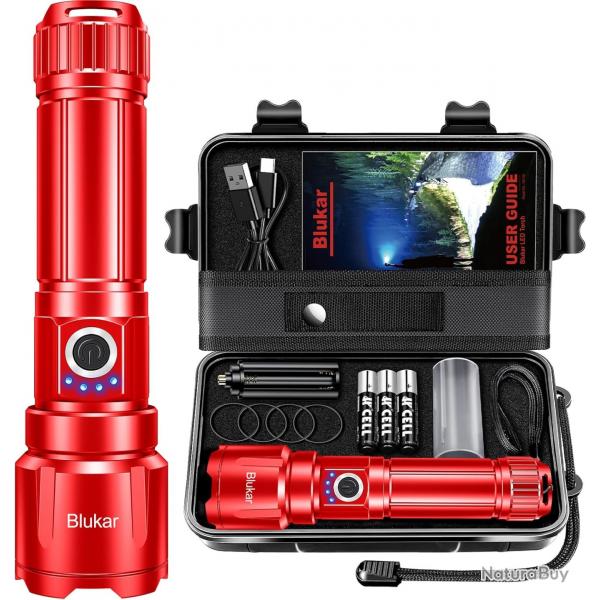Lampe Torche LED 20000 Lumens Batterie 5000mAh Ultra Puissante USB C tanche IPX6 Tactique