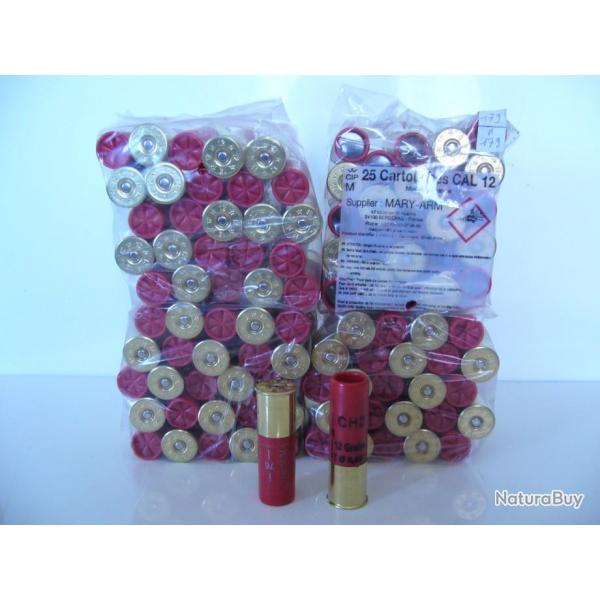 LOT DE CARTOUCHE CALIBRE 12 MAGNUM  N 1 CHEVROTINE 12 GRAINS