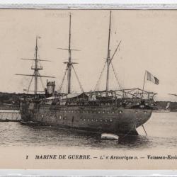CPA - Marine de Guerre - L " Armorique " Vaisseau - Ecole  N&deg;1395