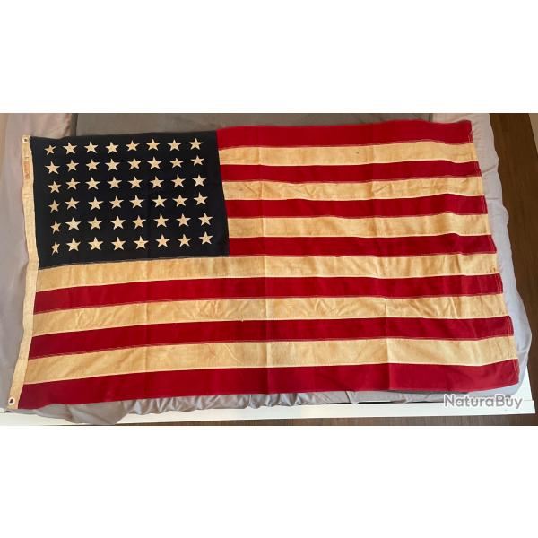 Drapeau us ww2 48 toiles original amricain usa militaria
