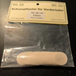100 Calepins en coton pour calibre 36 à 41 - diamètre 2,2 cm - épaisseur 0,25 mm