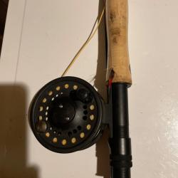 Canne à mouche, avec set pour pêcher
