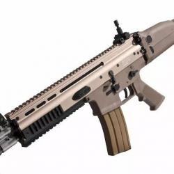 SCAR-L WE Open Bolt CQC GBBR Blowback Desert (BLOC INTERNE À CHANGER) + 6 CHARGEURS + TRACEUR