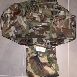 LOT A SAISIR ! SAC DE CHASSE CAMO NEUF poches extérieures 70L+BAS DE TRELLIS NEUF T4S2 taille 77/84L