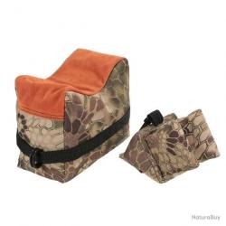 2x Sacs de tir avant et arriere - chevalet de tir ou de réglage - camo / orange - LIVRAISON GRATUITE