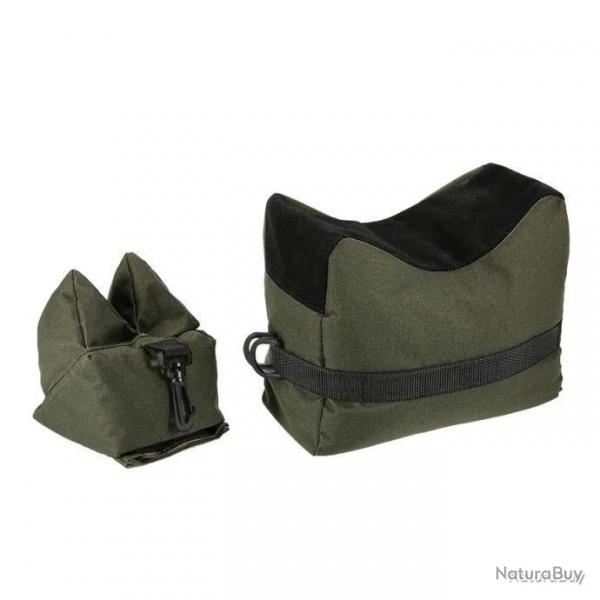 2x Sacs de tir avant et arriere - chevalet de tir ou de rglage - vert / noir - LIVRAISON GRATUITE