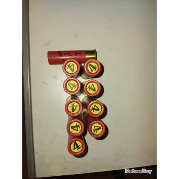 lot de10 cartouches  manufactures  mgm gros culot  en calibre 20 ancienne  generation