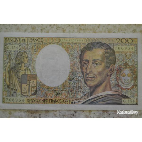 billet banque 200 francs Montesquieu