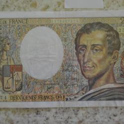 billet banque 200 francs Montesquieu 1992