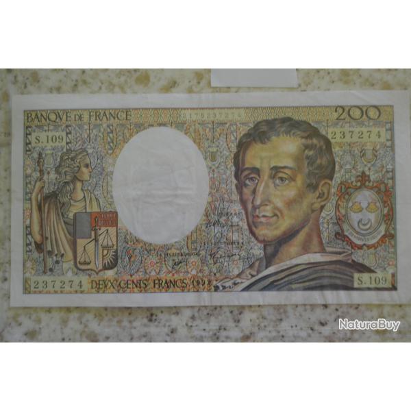 billet banque 200 francs Montesquieu 1992