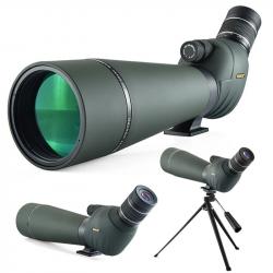 Longue Vue 25-60x80 HD Lunette de Repérage avec Trépied Pochette Prisme BAK4 Tir Sportif Observation