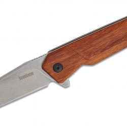 Couteau Kershaw Avert A/O Lame Acier Inox Manche Bois Linerlock Clip KS1432