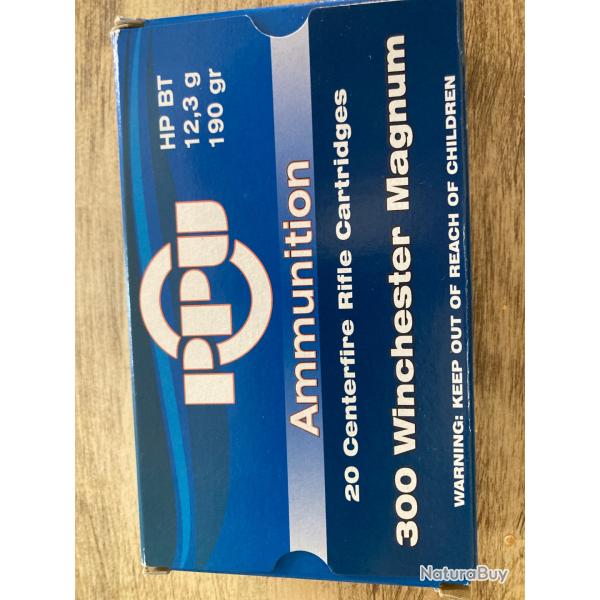 Boite 20 balles PPU 300wm 12,3g 190gr
