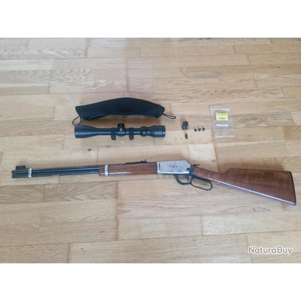 WINCHESTER 9422 CAL 22 LR avec lunette de tir + guidon fibre optique + hausse