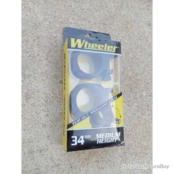 WHEELER collier avec niveau bulle pour lunette 34mm hauteur MEDIUM
