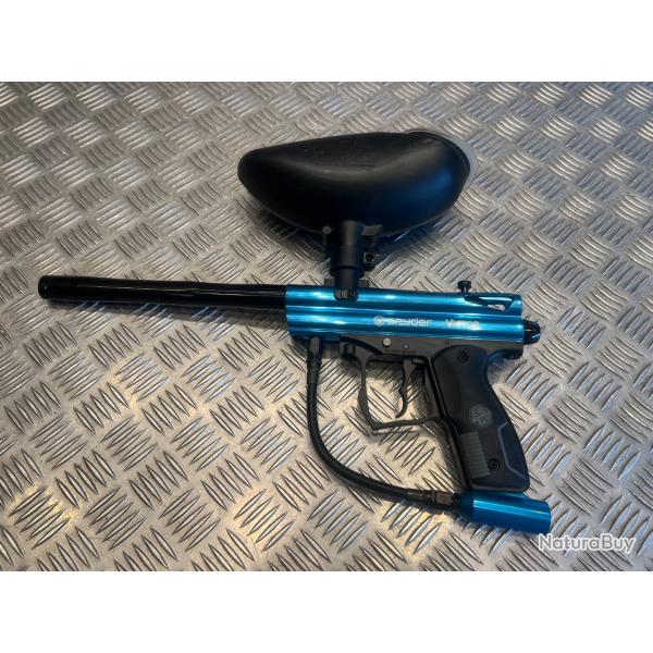 lanceur paintball spyder victor bleu avec loader