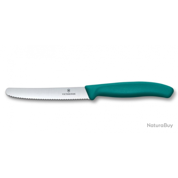 Victorinox 6.7835.C1 Couteau  tomate et de table couleur bleu/vert Swiss Classic - 1 pice