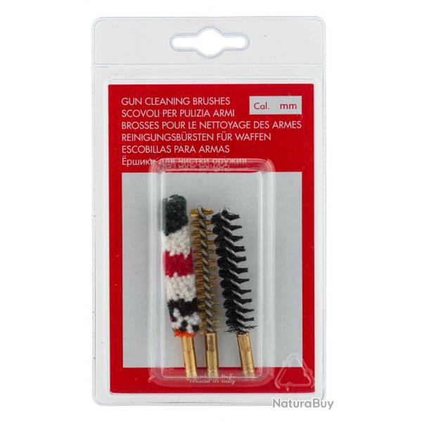Set de 3 brosses STILCRIN - Laine/Nylon/Laiton Cal. 7,5mm - 1/8"