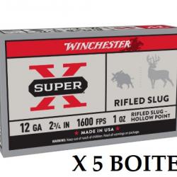 5 Boites de Slug Super X Winchester 12/70 28g