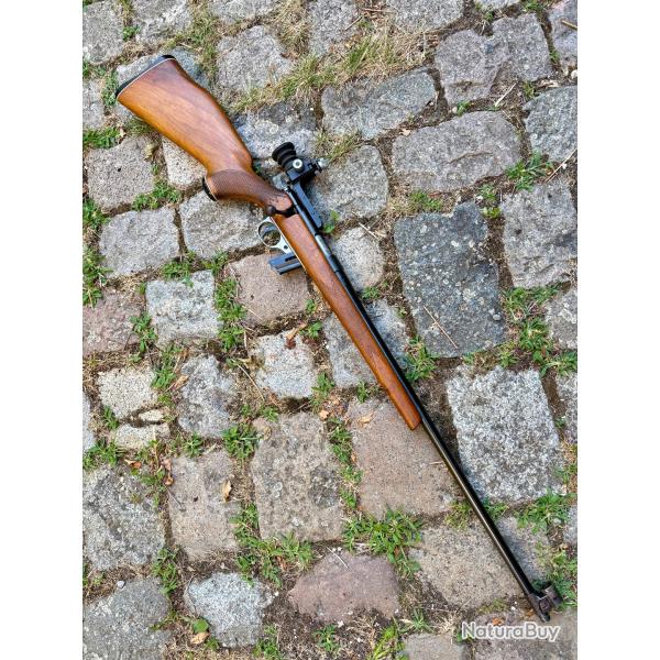 carabine unique dioptra T cal 22 lr avec son silencieux unique et son dioptre unique
