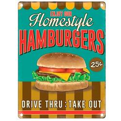Plaque en métal Hamburgers