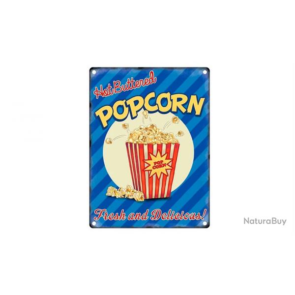 Plaque en mtal Popcorn
