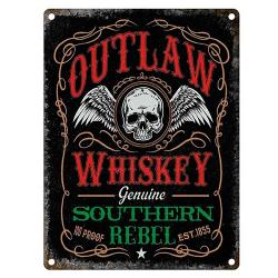 Plaque en métal Outlaw Whiskey