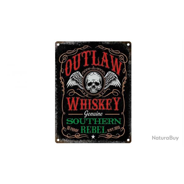 Plaque en mtal Outlaw Whiskey